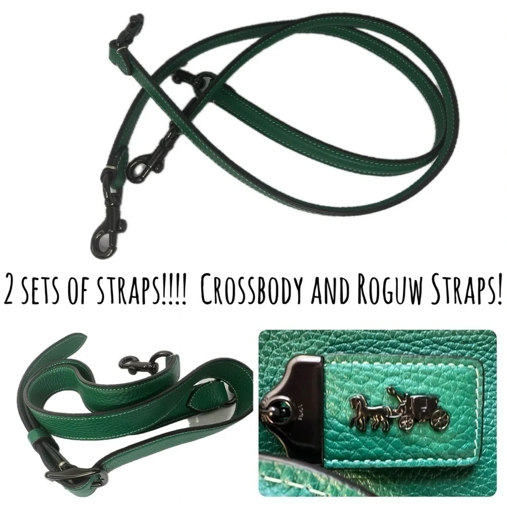 Coach Green Grass 25 Rare Glovetanned Leather Rogue Bag - Picture 14 of 16